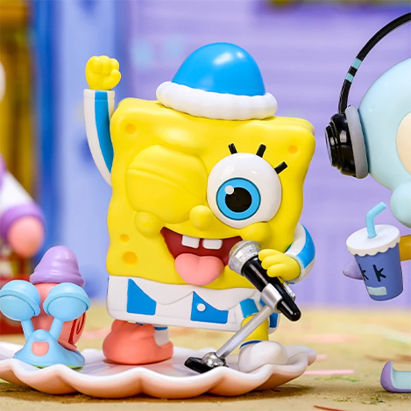 Home Security Items - POP MART SpongeBob ชุดนอนปาร์ตี้ซีรีส์ กล่องสุ่ม ของตกแต่งน่ารัก