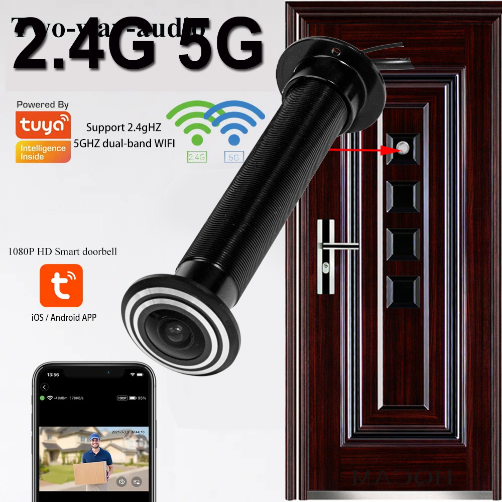 กล้องตาแมวไร้สาย16มม. 5G 2.4G  - Home Security Front Door Camera บทวิจารณ์และราคา